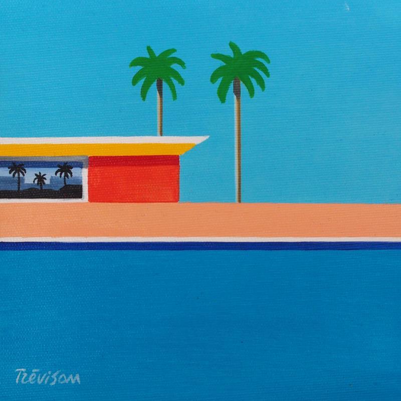 Peinture The pool par Trevisan Carlo | Tableau Surréalisme Marine Architecture Minimaliste Huile