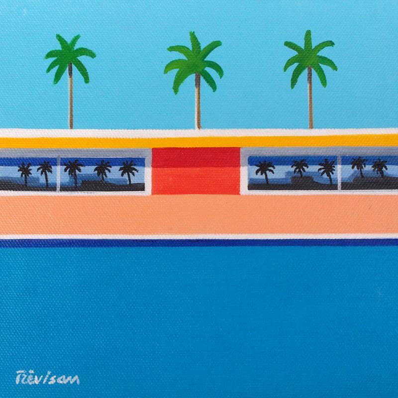 Peinture California house par Trevisan Carlo | Tableau Surréalisme Marine Architecture Minimaliste Huile