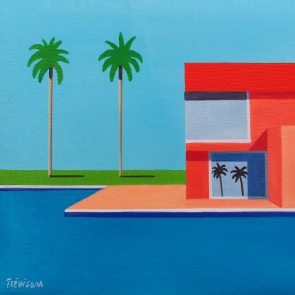 Peinture Fours palms par Trevisan Carlo | Tableau Surréalisme Huile Architecture, Minimaliste, Nature