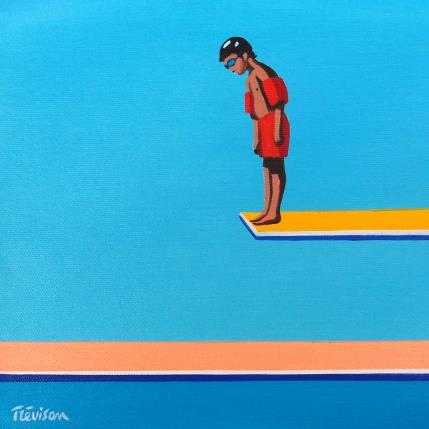 Peinture Leap into the void par Trevisan Carlo | Tableau Surréalisme Huile Marine, Minimaliste, Sport