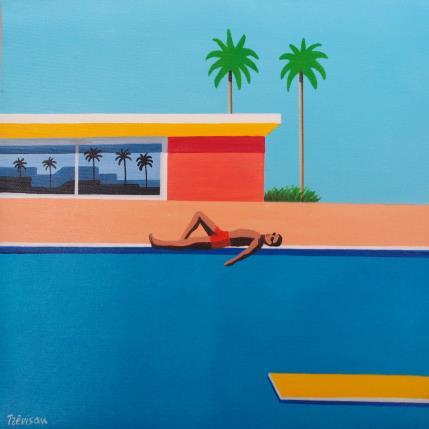 Peinture Man in the sun par Trevisan Carlo | Tableau Surréalisme Huile Architecture, Nature, Sport