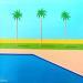 Peinture Three palms par Trevisan Carlo | Tableau Surréalisme Nature Architecture Minimaliste Huile