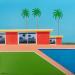 Peinture Pink pool par Trevisan Carlo | Tableau Surréalisme Sport Nature Architecture Huile