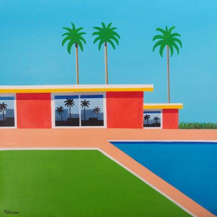 Peinture Pink pool par Trevisan Carlo | Tableau Surréalisme Huile Architecture, Nature, Sport