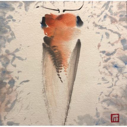 Peinture La cigale orange par De Giorgi Mauro | Tableau Figuratif Encre Animaux