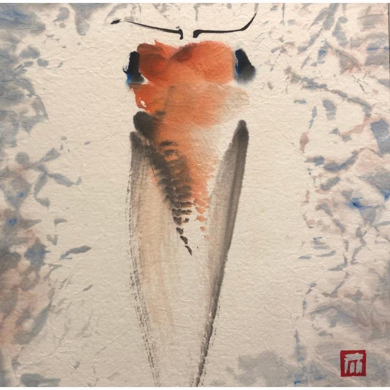 Peinture La cigale orange par De Giorgi Mauro | Tableau Figuratif Animaux Encre