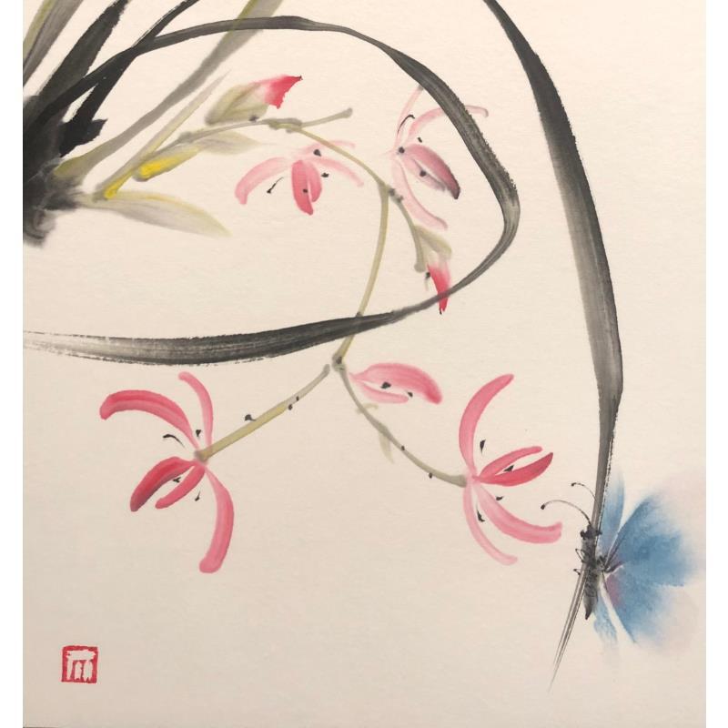 Painting Le papillon by De Giorgi Mauro | Painting Figurative Animals Ink