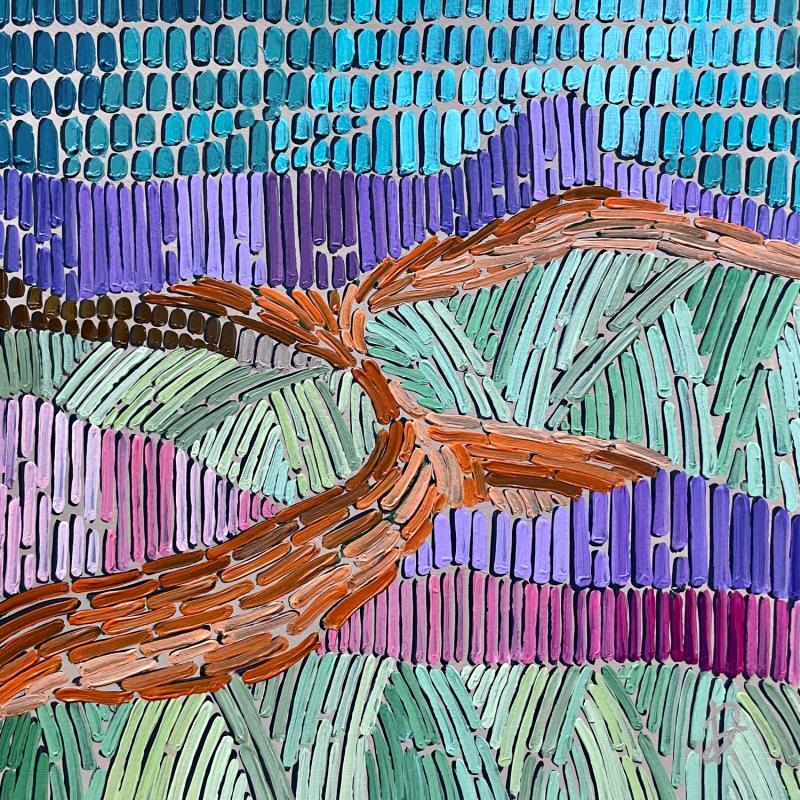 Peinture orange trails 1 par Dmitrieva Daria | Tableau Abstrait Nature Acrylique