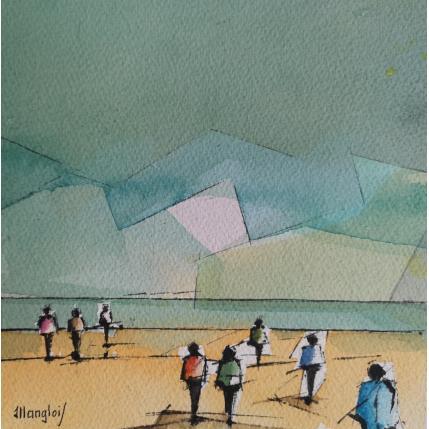 Painting Bord de mer by Langlois Jean-Luc | Painting Figurative Watercolor Marine, Pop icons