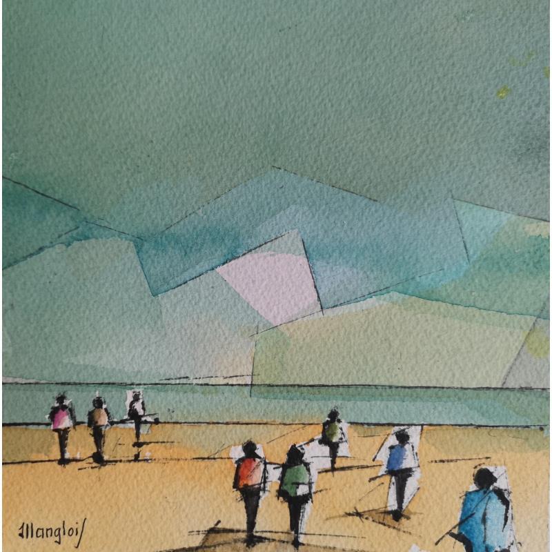 Pintura Bord de mer por Langlois Jean-Luc | Pintura Figurativo Marine Acuarela