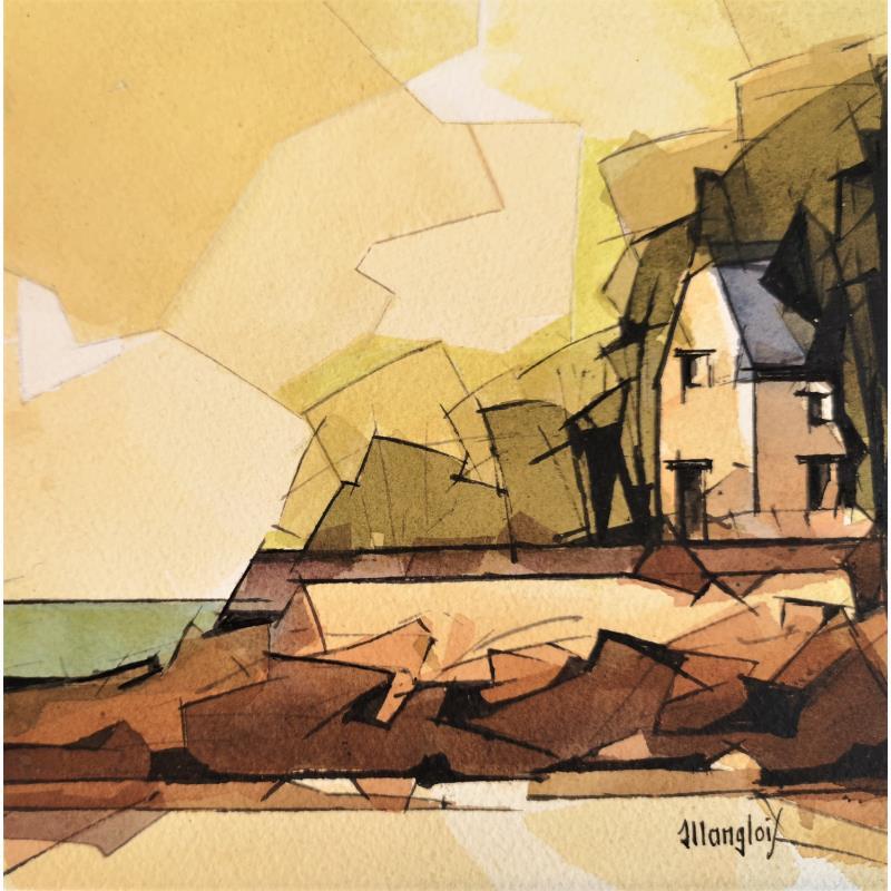 Gemälde En BRETAGNE 1 von Langlois Jean-Luc | Gemälde Figurativ Marine Aquarell