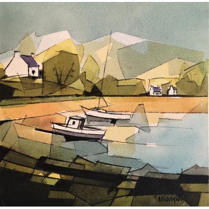 Painting En BRETAGNE 5 by Langlois Jean-Luc | Painting Figurative Watercolor Marine, Pop icons