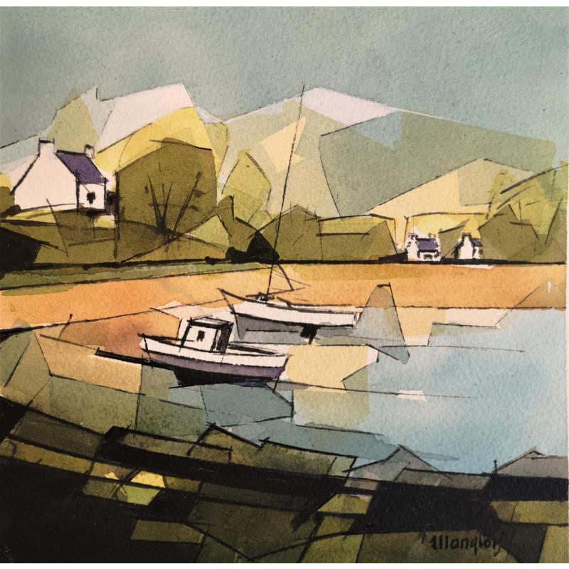 Painting En BRETAGNE 5 by Langlois Jean-Luc | Painting Figurative Marine Watercolor