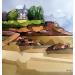 Gemälde En BRETAGNE Villa von Langlois Jean-Luc | Gemälde Figurativ Marine Aquarell