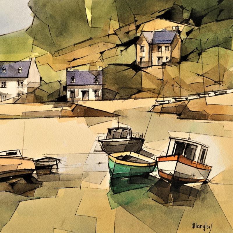 Peinture En  BRETAGNE par Langlois Jean-Luc | Tableau Figuratif Marine Aquarelle