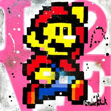 Peinture Mario pixel, pink love par Cornée Patrick | Tableau Pop-art Graffiti, Huile Cinéma, Icones Pop, Mode