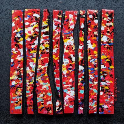 Peinture bc8 touche rouge multi par Langeron Luc | Tableau Matiérisme Acrylique, Bois, Résine