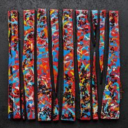 Peinture bc10 impression rouge multi par Langeron Luc | Tableau Matiérisme Acrylique, Bois, Résine