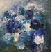 Painting Fleurs bleues by Rocco Sophie | Painting Raw art Nature Acrylic Gluing Sand