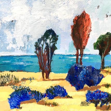 Gemälde Bord de mer en lumière  von Bertre Flandrin Marie-Liesse | Gemälde Figurativ Acryl, Collage Marine, Pop-Ikonen