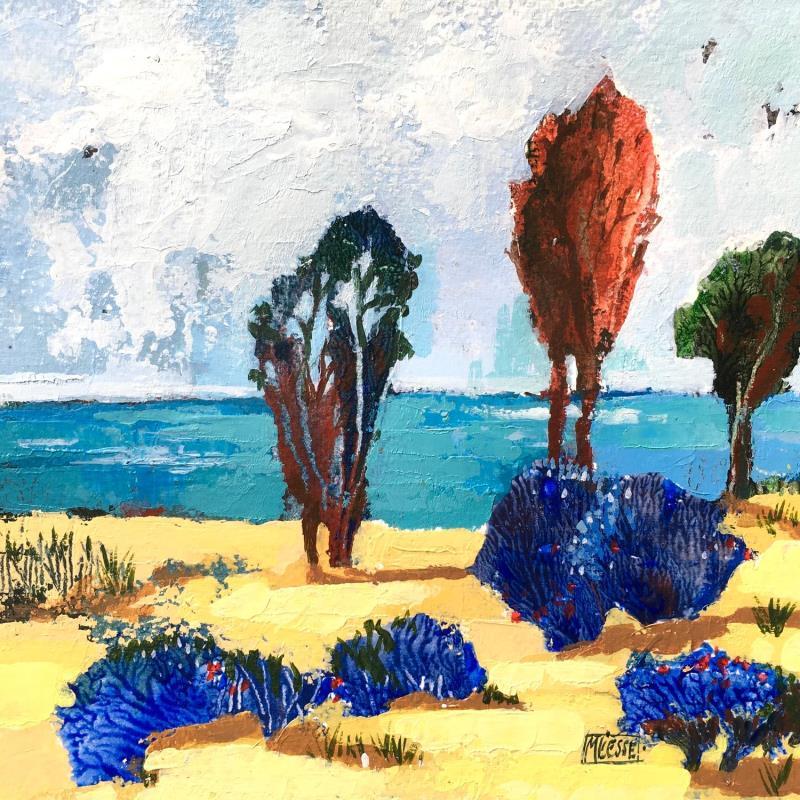 Pintura Bord de mer en lumière  por Bertre Flandrin Marie-Liesse | Pintura Figurativo Marine Acrílico Collage