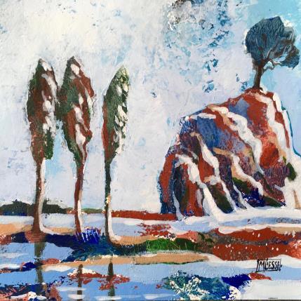 Painting La neige sur le rocher by Bertre Flandrin Marie-Liesse | Painting Figurative Acrylic, Gluing Nature, Pop icons