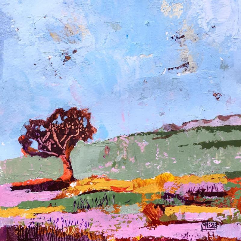 Painting Lumière chaude d’automne  by Bertre Flandrin Marie-Liesse | Painting Figurative Landscapes Nature Acrylic Gluing