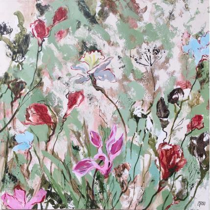 Peinture Envolée de printemps I par Bertre Flandrin Marie-Liesse | Tableau Figuratif Acrylique, Collage Nature