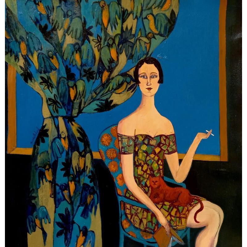 Painting I feel good by Sundblad Silvina | Painting Figurative Acrylic Pastel