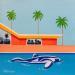 Peinture The dolphin par Trevisan Carlo | Tableau Surréalisme Marine Sport Architecture Huile