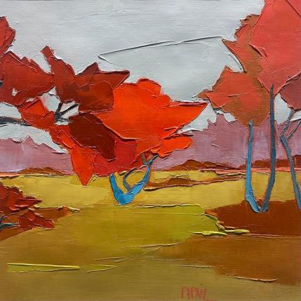 Painting Le jardin by PAPAIL | Painting Abstract Oil Landscapes