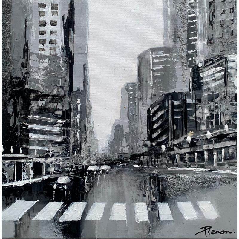 Gemälde Black and White  von Pienon Cyril | Gemälde Abstrakt Landschaften Acryl Sand