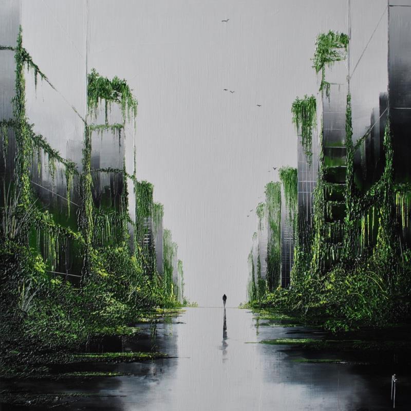 Painting Compter les oiseaux by Galloro Maurizio | Painting Figurative Urban Oil