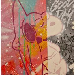 Painting Snoop surf bi colors by Lemoine Mael | Painting Pop-art Acrylic, Graffiti Pop icons