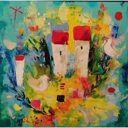Peinture Le temps des retrouvailles par Bastide d´Izard Armelle | Tableau Abstrait Acrylique Architecture, Paysages