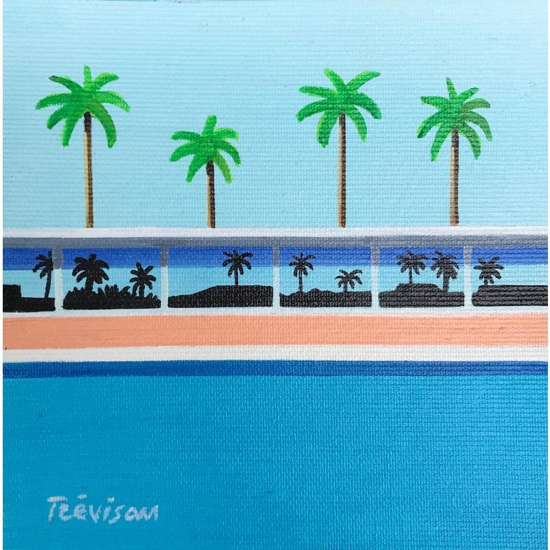 Peinture Night Pool par Trevisan Carlo | Tableau Figuratif Architecture Huile