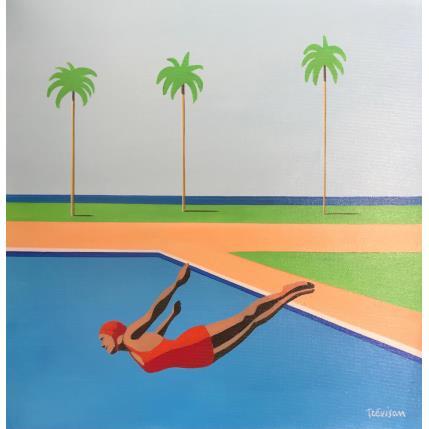 Peinture Green and Pink par Trevisan Carlo | Tableau Figuratif Huile Architecture, scènes de vie