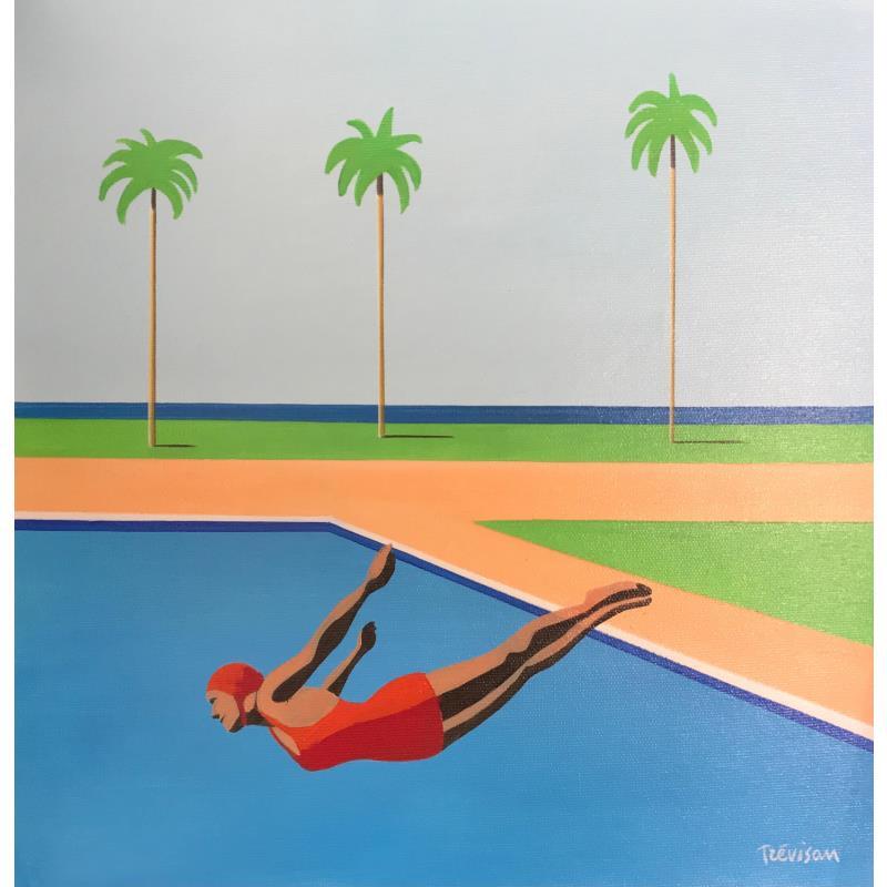 Peinture Green and Pink par Trevisan Carlo | Tableau Figuratif Scènes de vie Architecture Huile