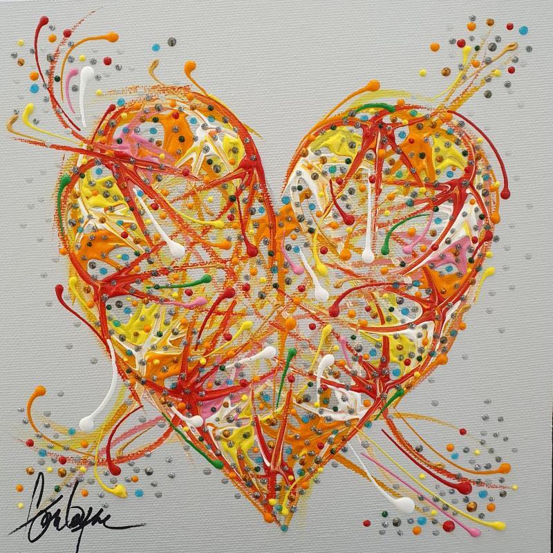 Painting Coeur tendre et troyen by Fonteyne David | Painting Figurative Minimalist Acrylic