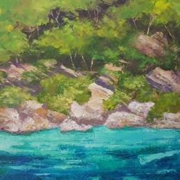 Painting Escapade by Bessé Laurelle | Painting Figurative Oil Landscapes, Marine, Pop icons