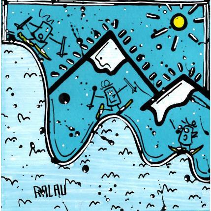 Peinture Sport d'hiver par Ralau | Tableau Pop-art Acrylique, Posca Nature, Paysages, Scènes de vie