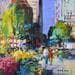 Painting Market place by Frédéric Thiery | Painting Figurative Landscapes Acrylic