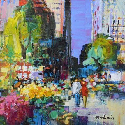 Peinture Market place par Frédéric Thiery | Tableau Figuratif Acrylique Paysages