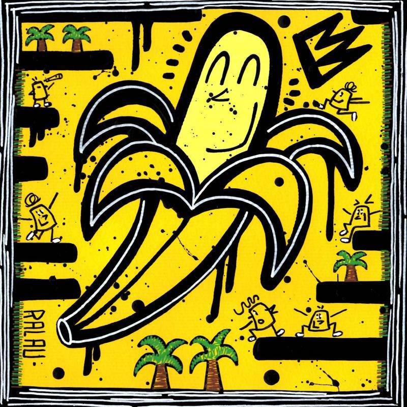 Peinture Banana party par Ralau | Tableau Pop-art Nature Acrylique Posca