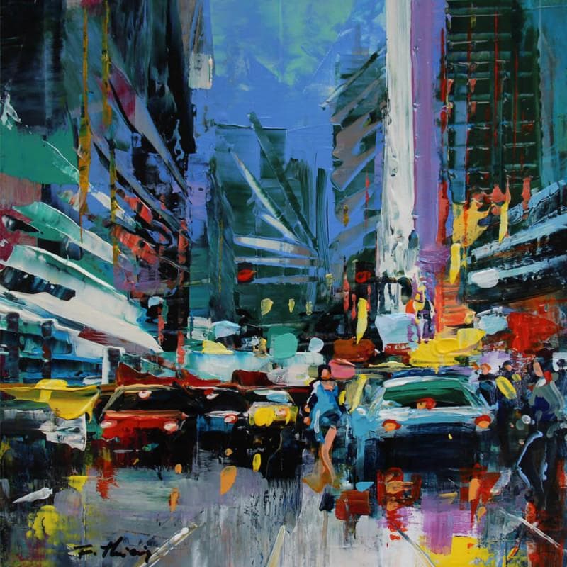 Painting Belle de nuit by Frédéric Thiery | Painting Figurative Landscapes Acrylic