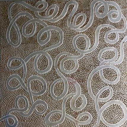 Peinture Mots mêlés par Caviale Marie | Tableau Abstrait Minimaliste