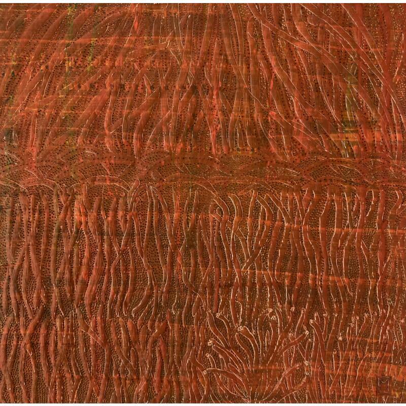 Painting Corail by Caviale Marie | Painting Abstract Minimalist