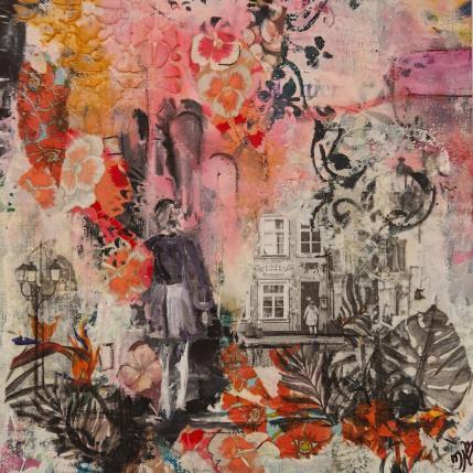 Painting Je reviens vers toi by Bergeron Marie-Josée | Painting Surrealism Acrylic, Gluing, Oil