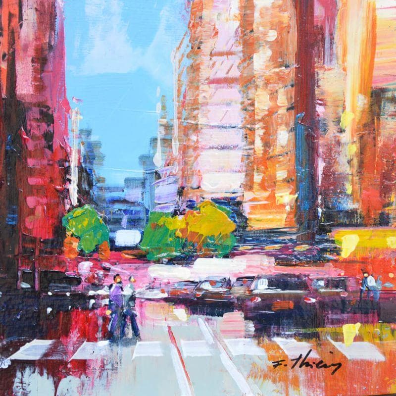 Peinture Rapsodie en rouge par Frédéric Thiery | Tableau Figuratif Paysages Acrylique