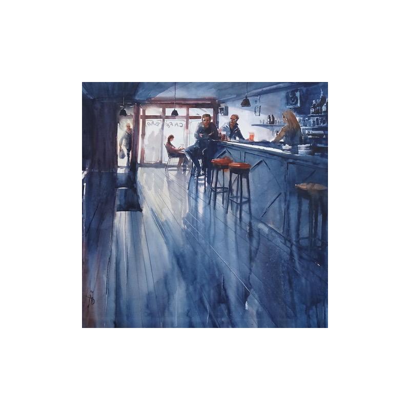 Gemälde Que dire, que faire ? von Abbatucci Violaine | Gemälde Figurativ Gesellschaft Alltagsszenen Aquarell